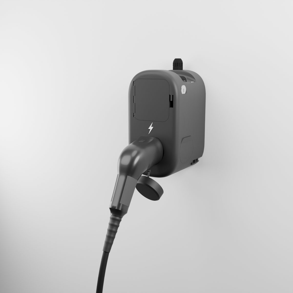 Conector aparcado en la boca de frente de la funda