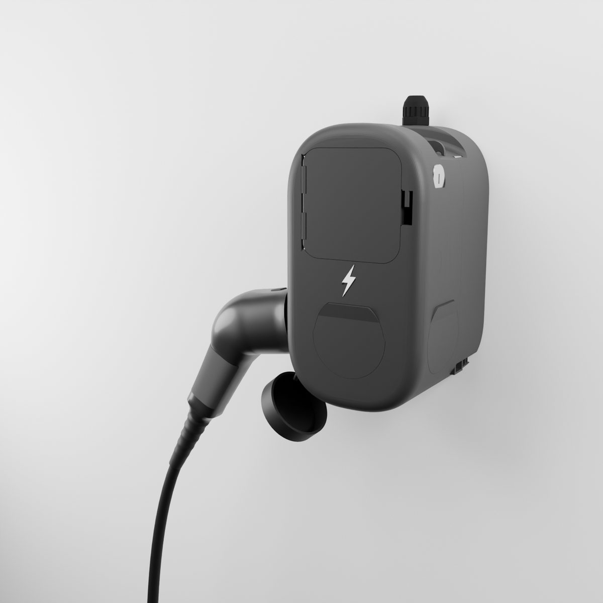 Conector aparcado en la boca izquierda de la funda