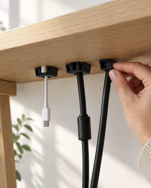 Clip de cable en uso
