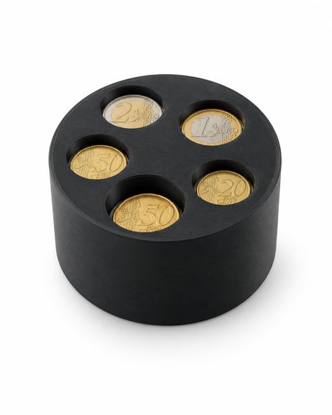 Portamonedas sobre fondo blanco