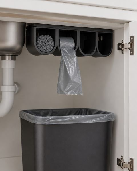 Dispensador de bolsas en uso